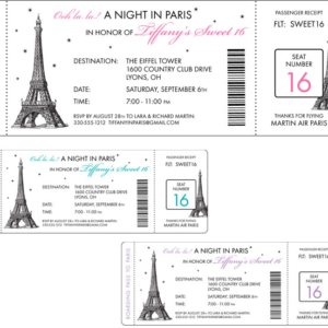 Paris Party Boarding Pass Invitation