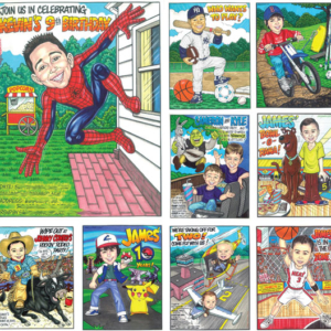 Birthday Custom Caricature, Boys