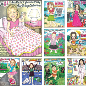 Birthday Custom Caricature, Girls