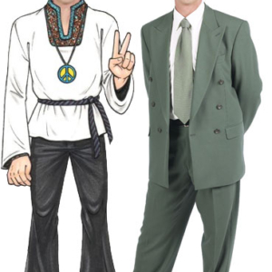 Hippie Male Cutout, Retro