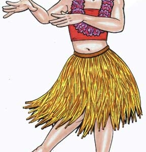 Luau Cutout, Teen Girl