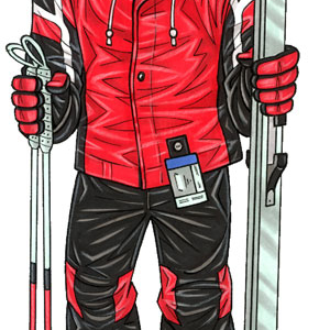 Skier Male Life-Sized Cutout