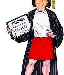 2023 Graduate Life-Sized Cutout, Female Grad