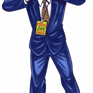 Paparazzi photographer lifesize cutout, blue suit
