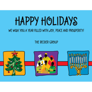 Winter Holidays Trio Theme Holiday Card