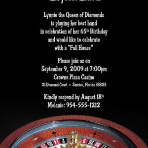 Casino Roulette  Invitation
