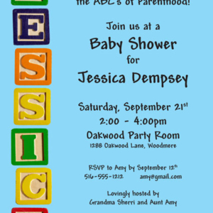 Baby Blocks Baby Shower Invitation