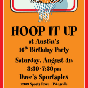 Basketball Hoops Invitation