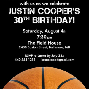 Basketball Party Invitation