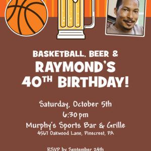 Basketball Celebration Invitation