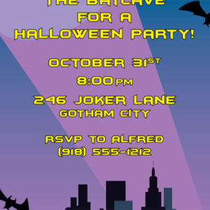 Kapow! Batman Halloween Invitation