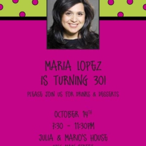 Birthday Dots Photo Invitation