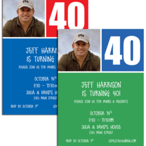Birthday Age Block Photo Invitation