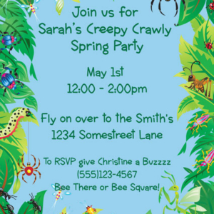 Wriggly Bugs Invitation