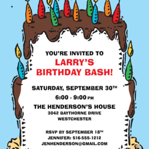 Birthday Cake For Him Invitation