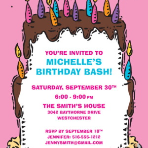 Birthday Cake For Her Invitation