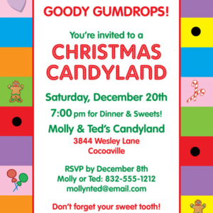 Christmas Candyland Invitation
