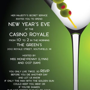 Casino Royale, Martini Party Invitation