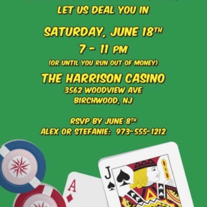 Casino Cards Party Invitation