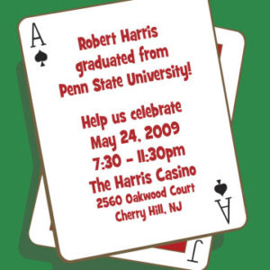 Casino Playing Card Theme Invitation