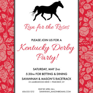 Kentucky Derby Roses Invitation
