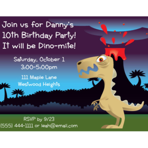 Dinosaur Party Kid's Birthday Invitation