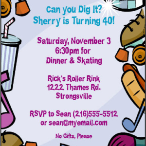 Disco Party Theme Invitation