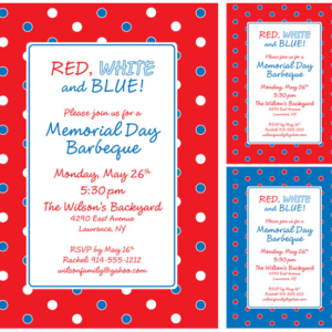 Polka Dot Patriotic Invitation