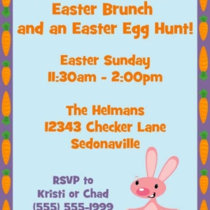 Easter Eggs and Bunny Invitation