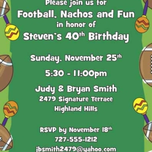 Football Maracas Invitation