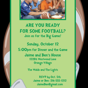Football Photo Party Invitation