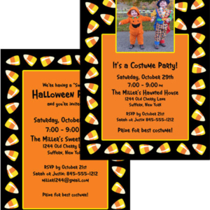 Halloween Sweet Candy Corn Invitation