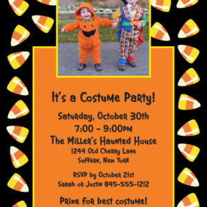 Halloween Sweet Candy Corn Photo Invitation