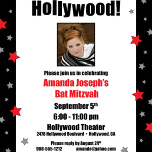 Hollywood Star Party Photo Invitation
