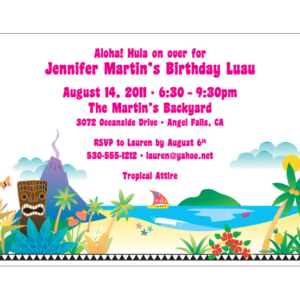 Luau Beach Party Invitation