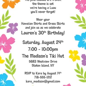 A Luau Hibiscus Party Invitation