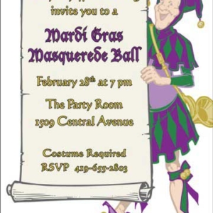 Mardi Gras Jester Invitation