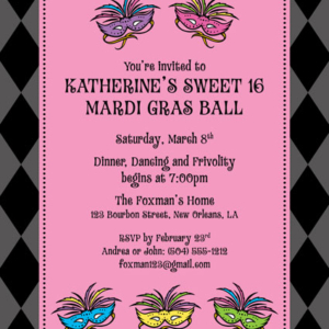 Mardi Gras Masks Invitation