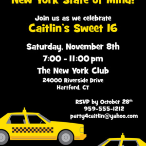 New York Taxis Invitation