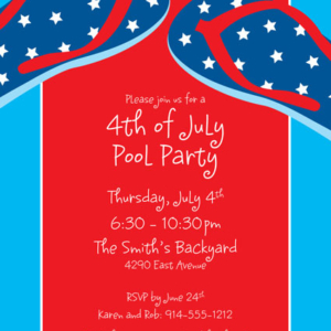 Patriotic Flip Flops Invitation