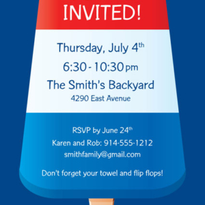 Patriotic Popsicle Invitation