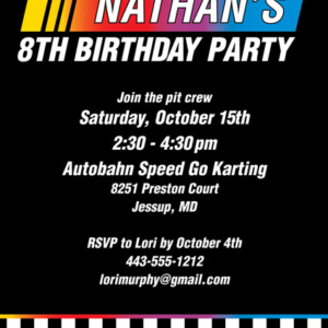 Race Flag Party Invitation
