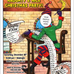 Christmas "Add a Face" Invitation or Holiday Card, Elf