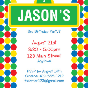 Birthday Sesame Street Invitation
