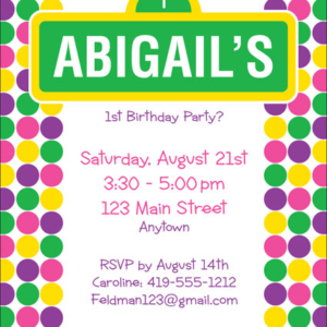 Birthday Sesame Street Pink Invitation