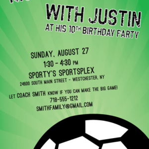 Soccer Ball Party Invitation