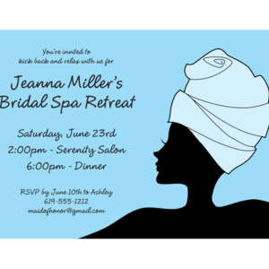 Bridal Spa Invitation
