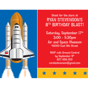Space Party Theme Invitation