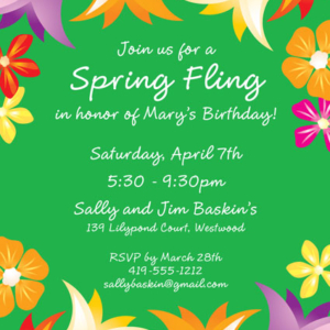 Bright Spring Flowers Invitation