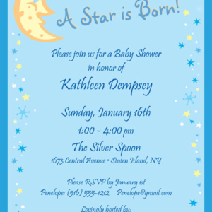 Baby Shower Stars and Moon Invitation